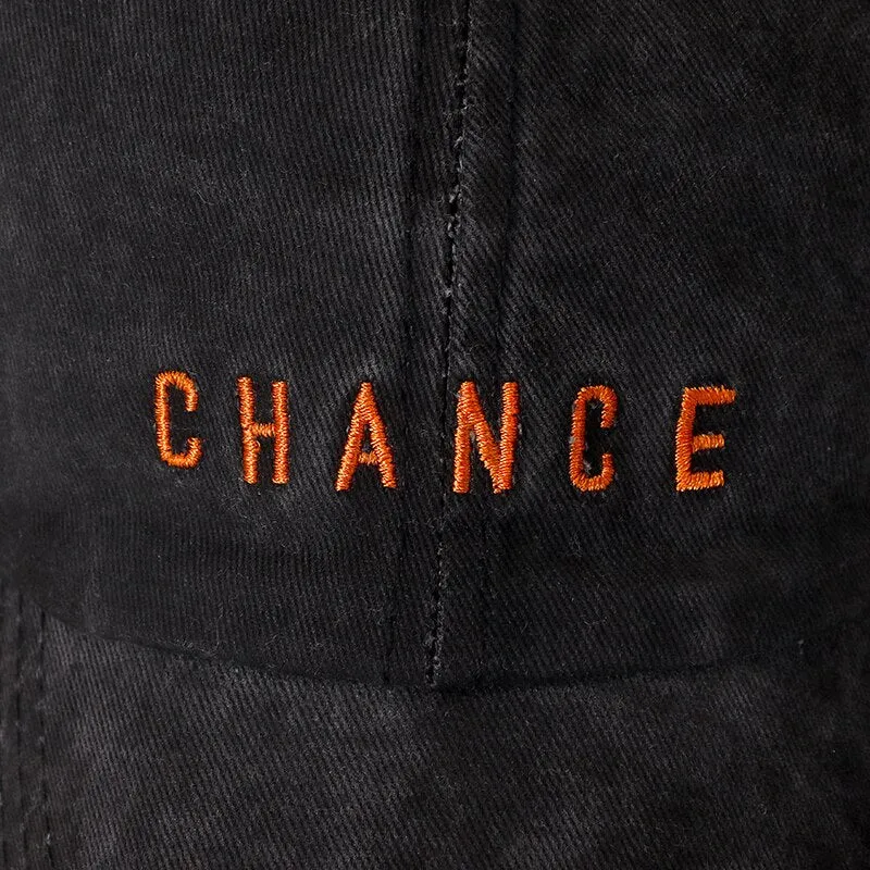 New Fashion CHANCE Letter Embroidered Baseball Cap High Quality Casual Hat Man Woman Adjustable Washed Cotton Vintage Cap