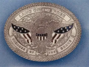 Nocona Silver Oval American Eagle Belt Buckle 37916