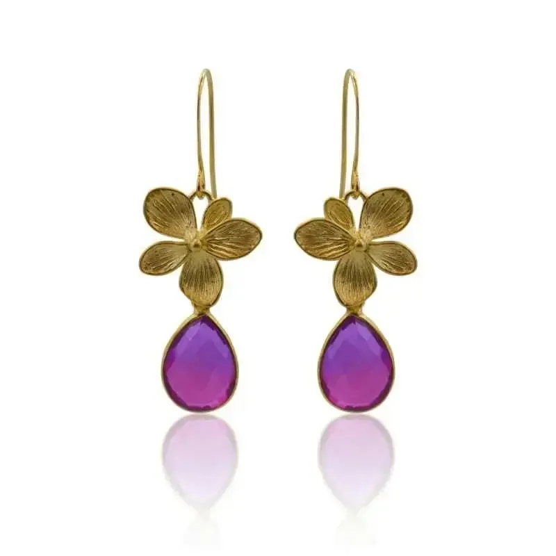 Orchid Earrings - Pink Aura Single Bloom Plumeria Topical Jewelry
