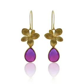 Orchid Earrings - Pink Aura Single Bloom Plumeria Topical Jewelry