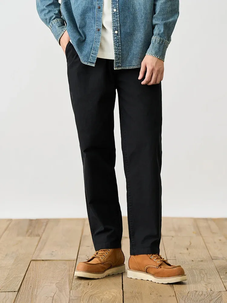 Oversize Loose Tapered Fit Belted Canvas Trousers - Anklet-length Pants