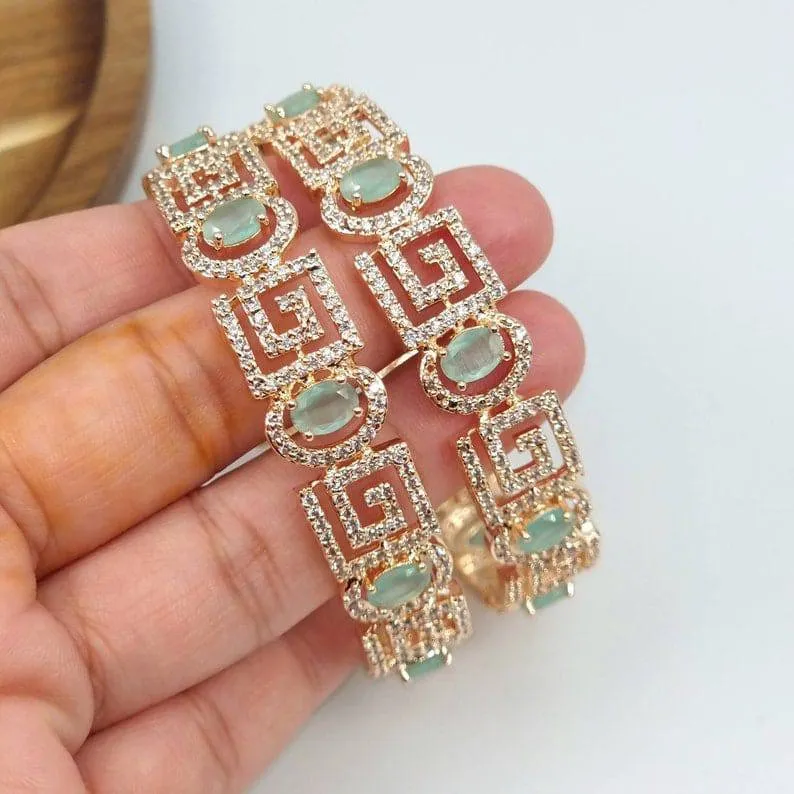 Pair of Rose Gold Bangles - Mint