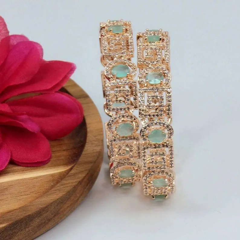 Pair of Rose Gold Bangles - Mint