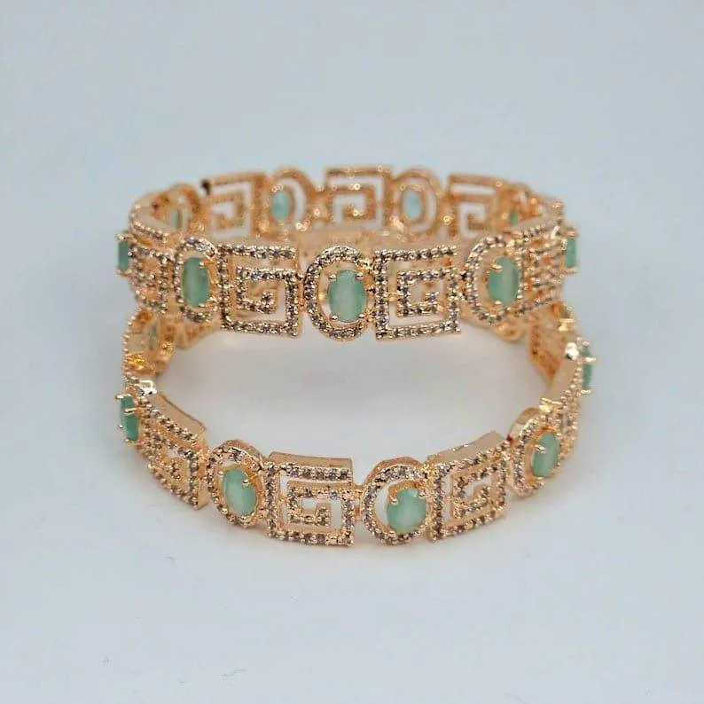 Pair of Rose Gold Bangles - Mint