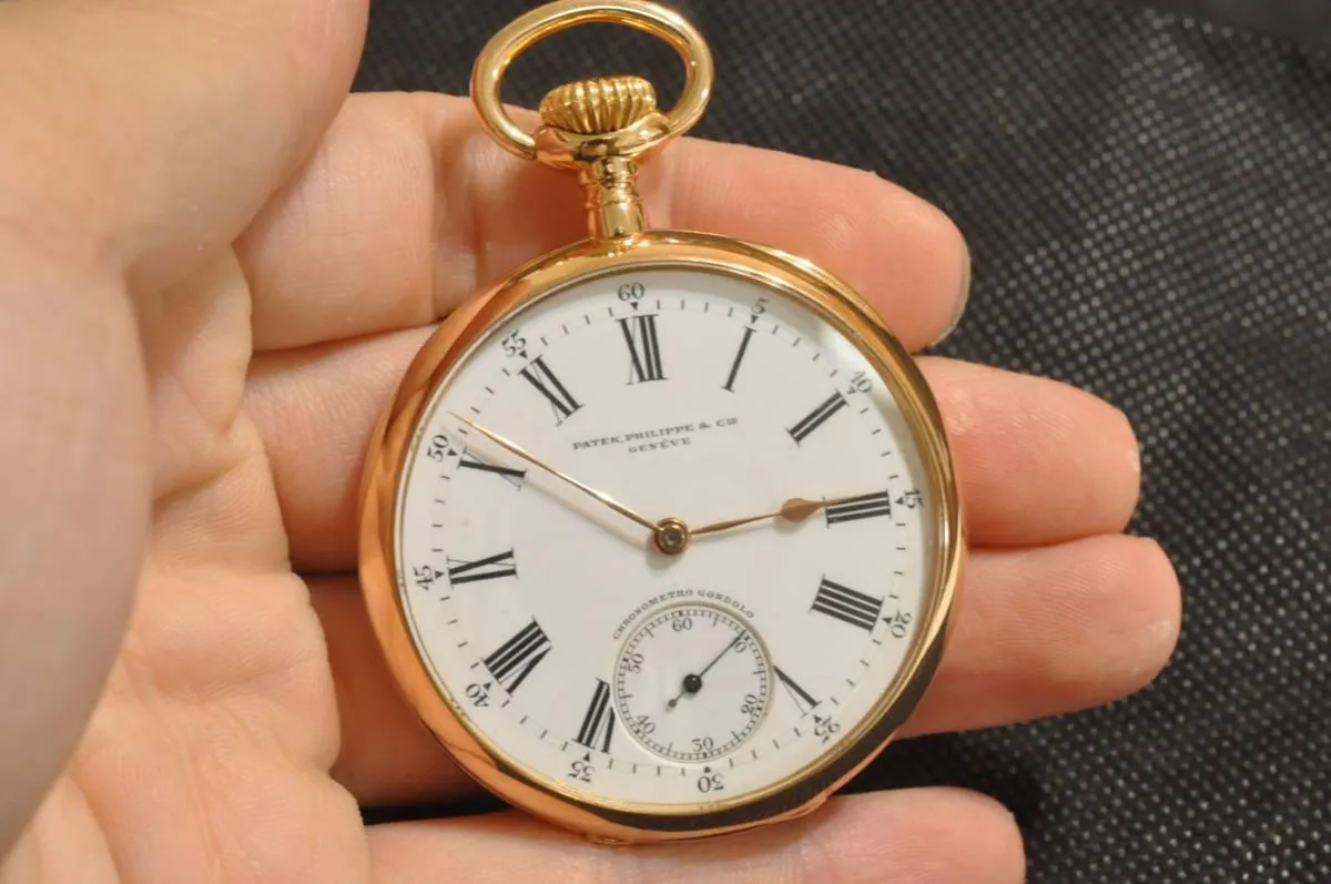 Patek Philippe Pocket Watch Antique Manual Mechanical 18K Solid Gold 46mm 72g