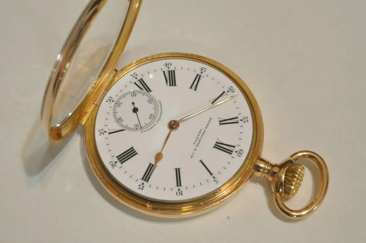 Patek Philippe Pocket Watch Antique Manual Mechanical 18K Solid Gold 46mm 72g
