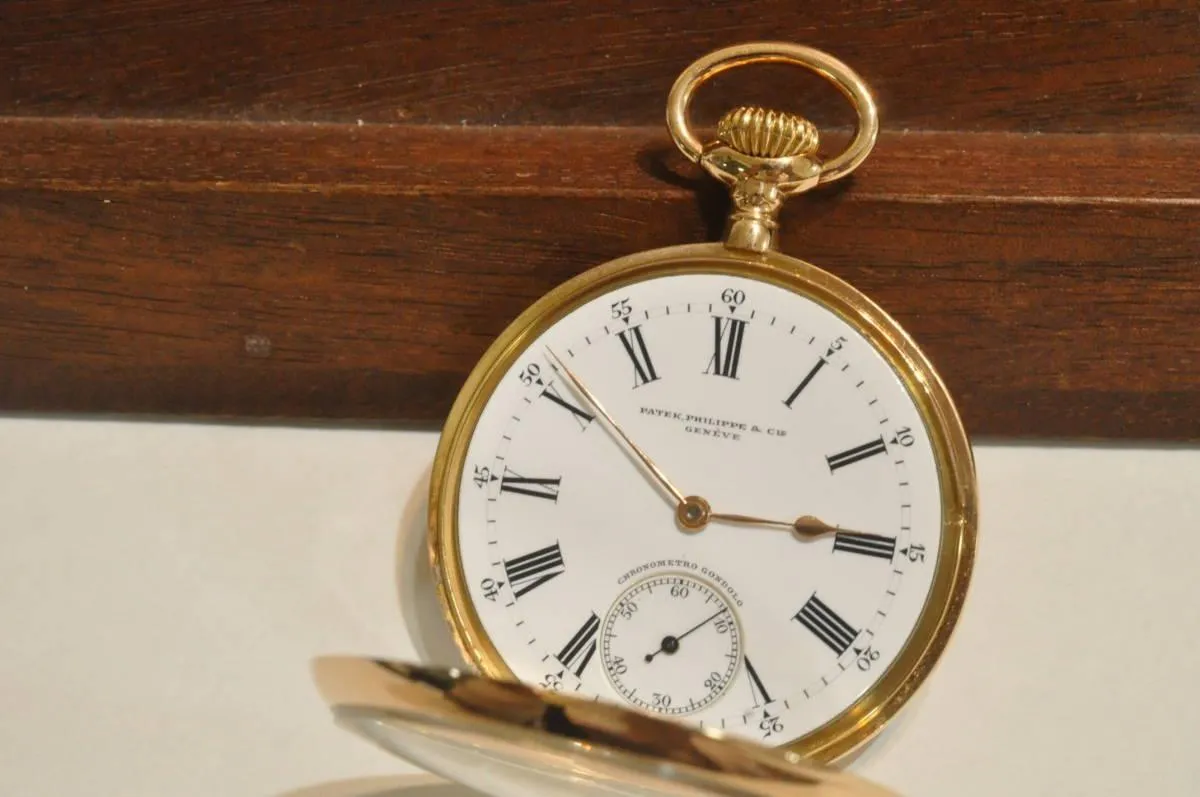 Patek Philippe Pocket Watch Antique Manual Mechanical 18K Solid Gold 46mm 72g