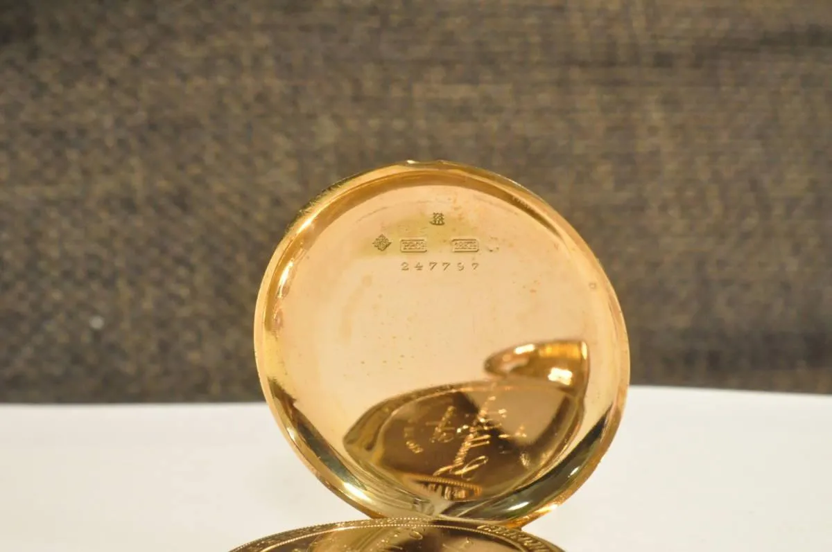 Patek Philippe Pocket Watch Antique Manual Mechanical 18K Solid Gold 46mm 72g