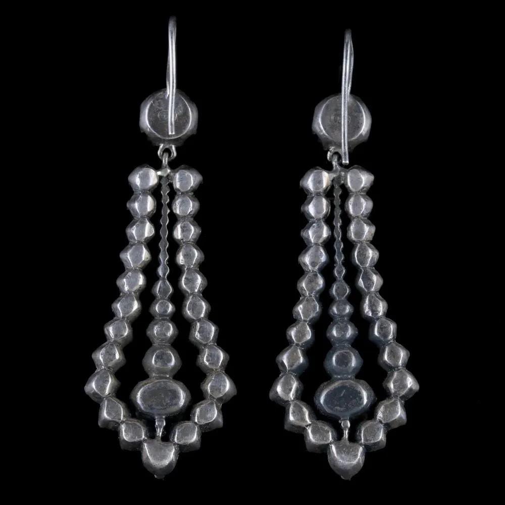 Pink Quartz Drop Earrings Sterling Silver Paste