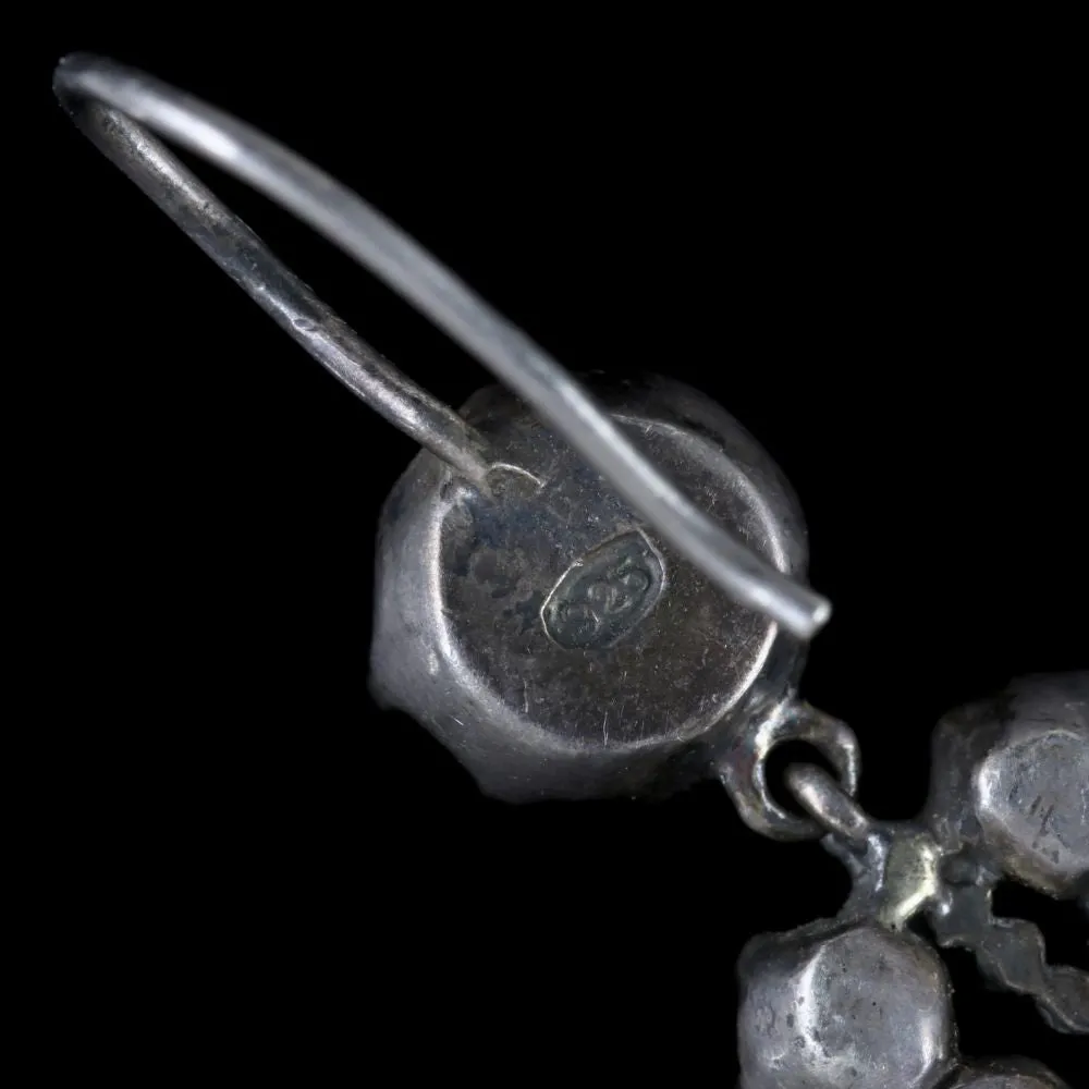 Pink Quartz Drop Earrings Sterling Silver Paste