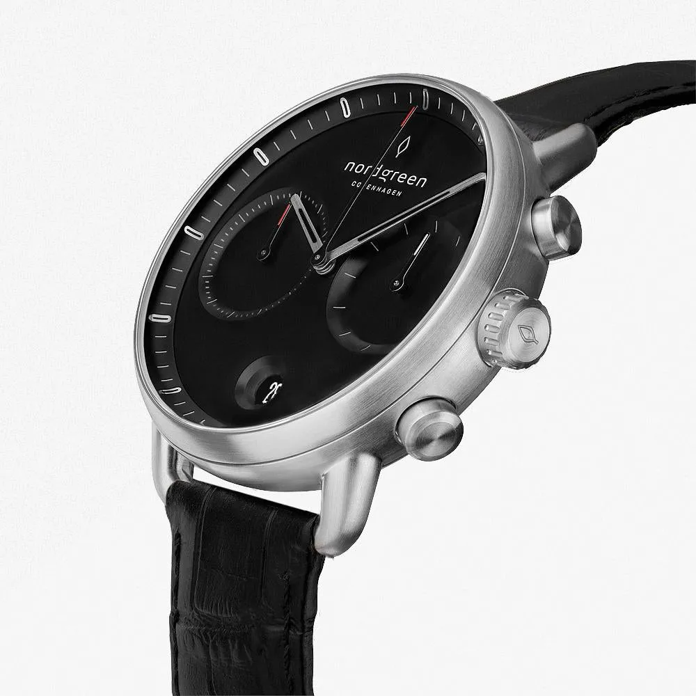 Pioneer - BUNDLE Black Dial Silver | Silver Mesh / Olive Green Nylon / Black Leather Strap