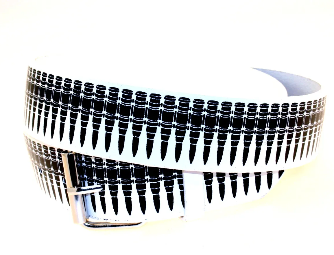 Printed Black/ White Bullet Belt