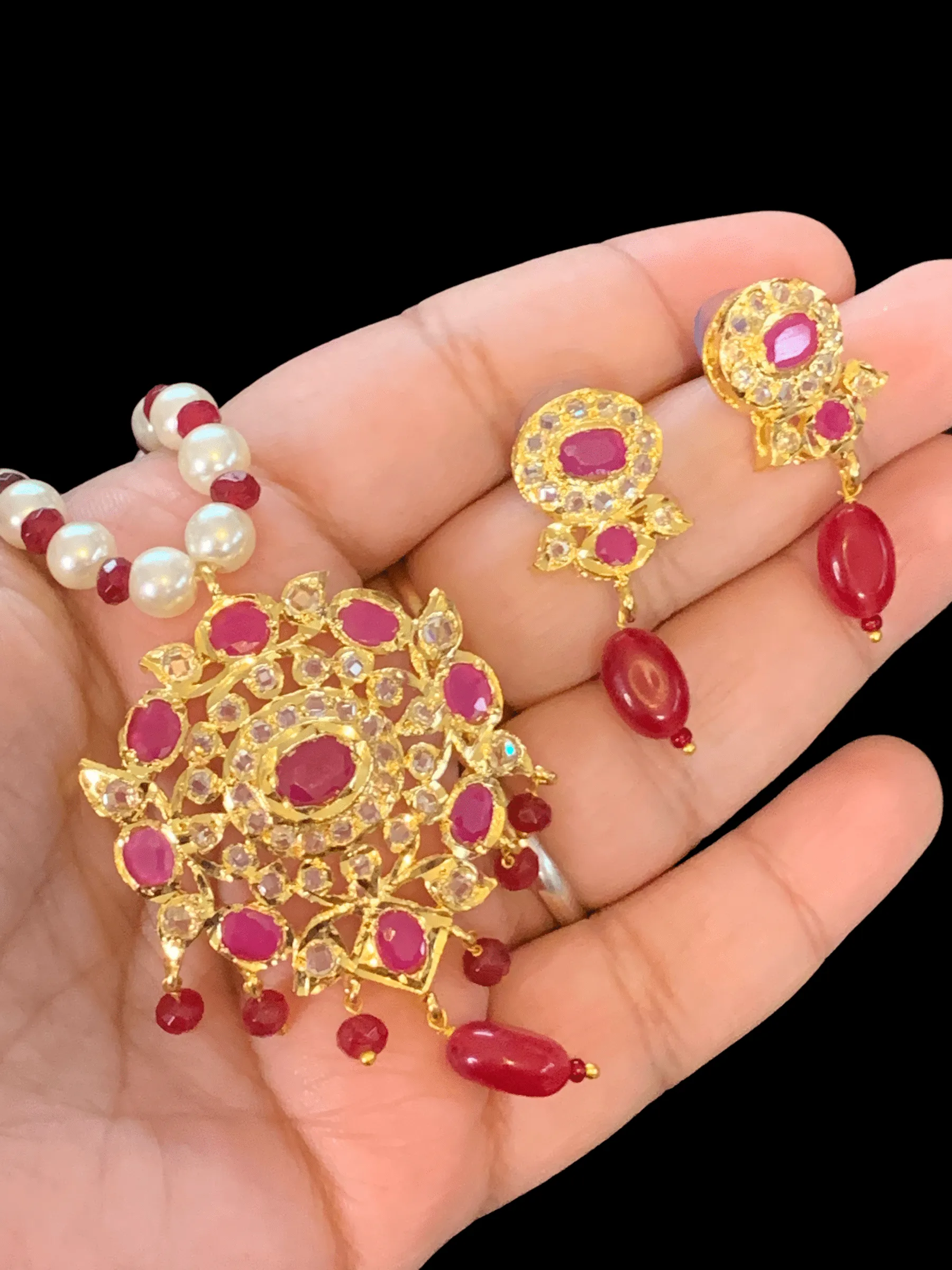 PS435 Ammara pendant  set in rubies ( READY TO SHIP )