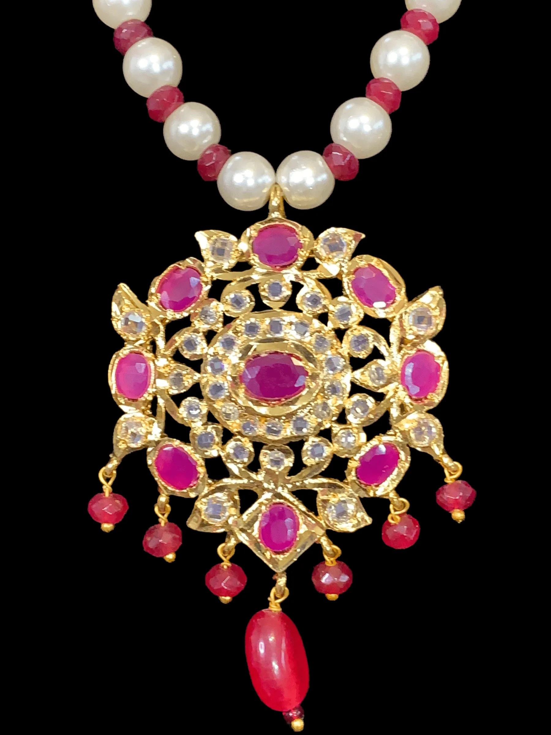 PS435 Ammara pendant  set in rubies ( READY TO SHIP )
