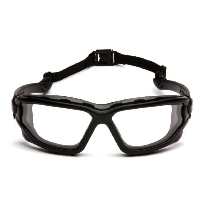 Pyramex SB7010SDT I-Force Dual Pane Goggles, Black Temples, Clear H2X Anti-fog Lens, 1 Each