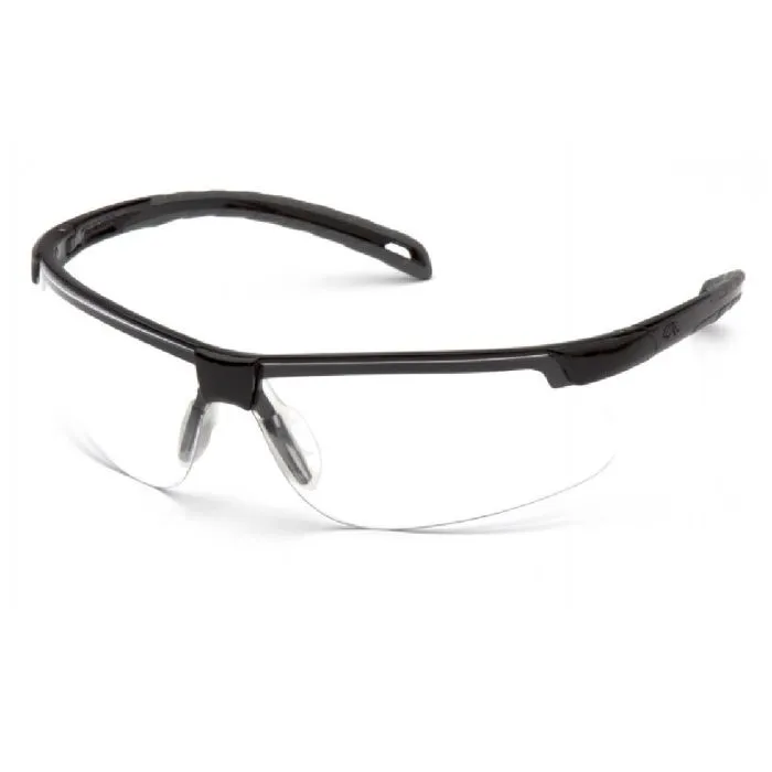 Pyramex SB8610DT Ever-Lite Glasses, Black Frame, Clear Anti-Fog Lens, 1 Each