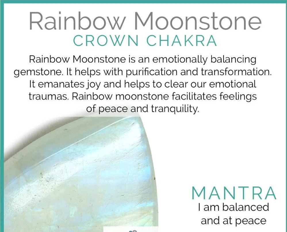 Rainbow Moonstone & Crystal Quartz Stretch Bracelet! Genuine Crystals!