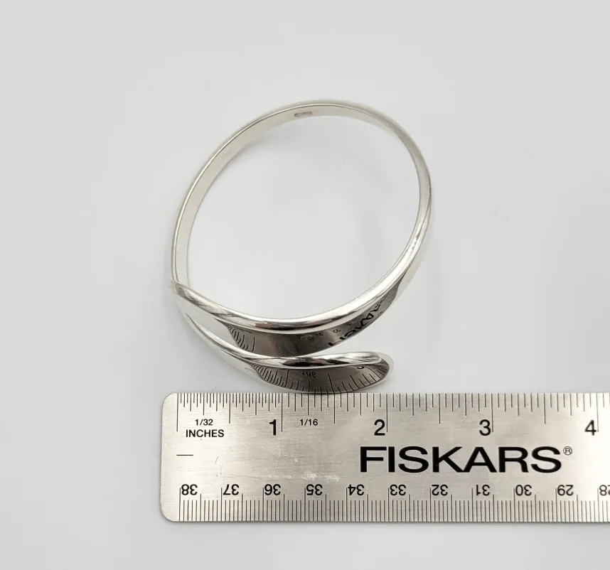Rare Danish Designer Einar Sorensen HEFTY Sterling Modernist Bangle Circa 1960s