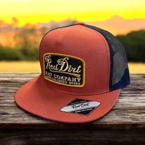 Red Dirt Hat Co. Guitar Burnt Orange & Black 5 Panel Snapback Hat RDHC-339