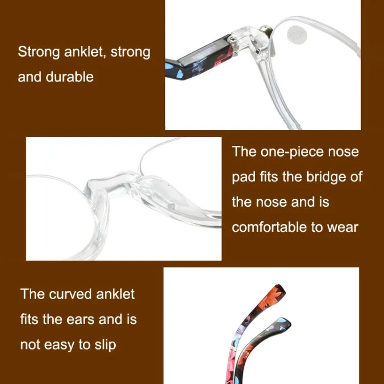 Retro Flexible Durable Portability HD Presbyopic Glasses  300(Graduate Blue)