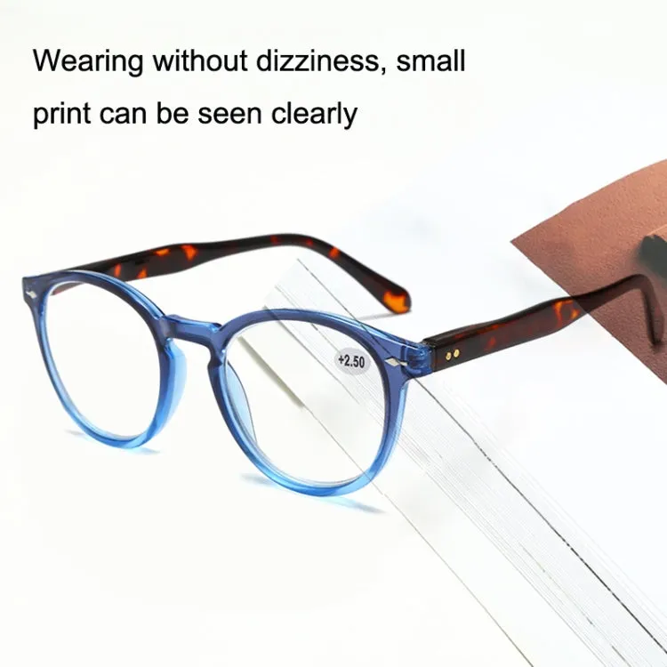Retro Flexible Durable Portability HD Presbyopic Glasses  300(Graduate Blue)