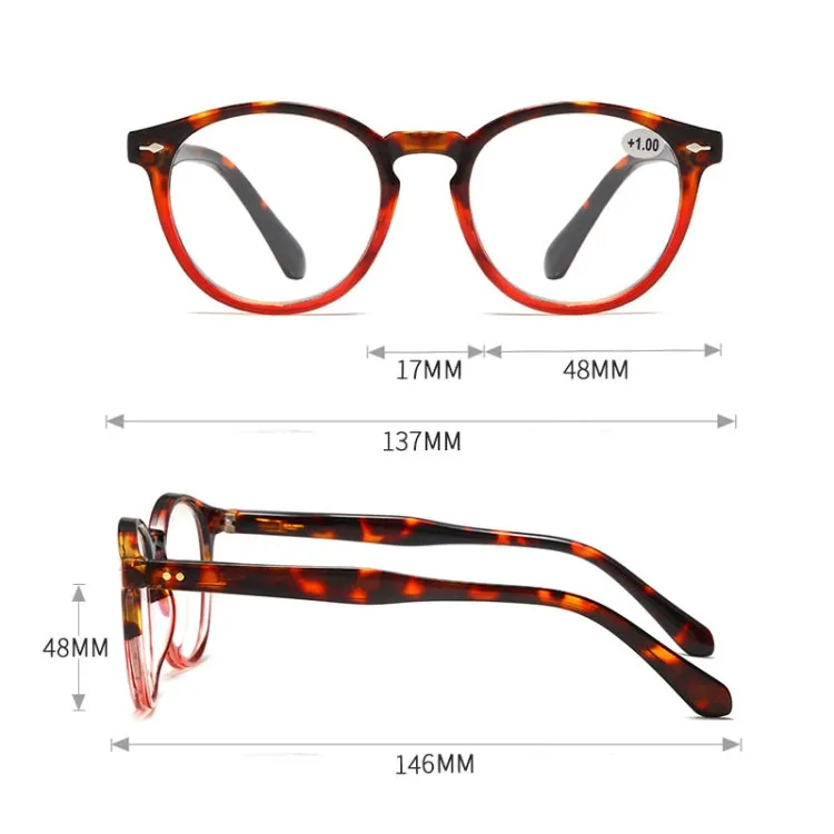 Retro Flexible Durable Portability HD Presbyopic Glasses  300(Graduate Blue)