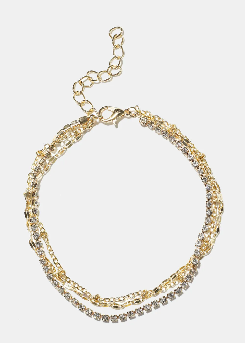 Rhinestone & Chain Anklet