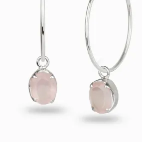 Rose Quartz Hoop Charms