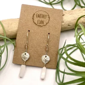 Rose Quartz Sand Dollar Earrings