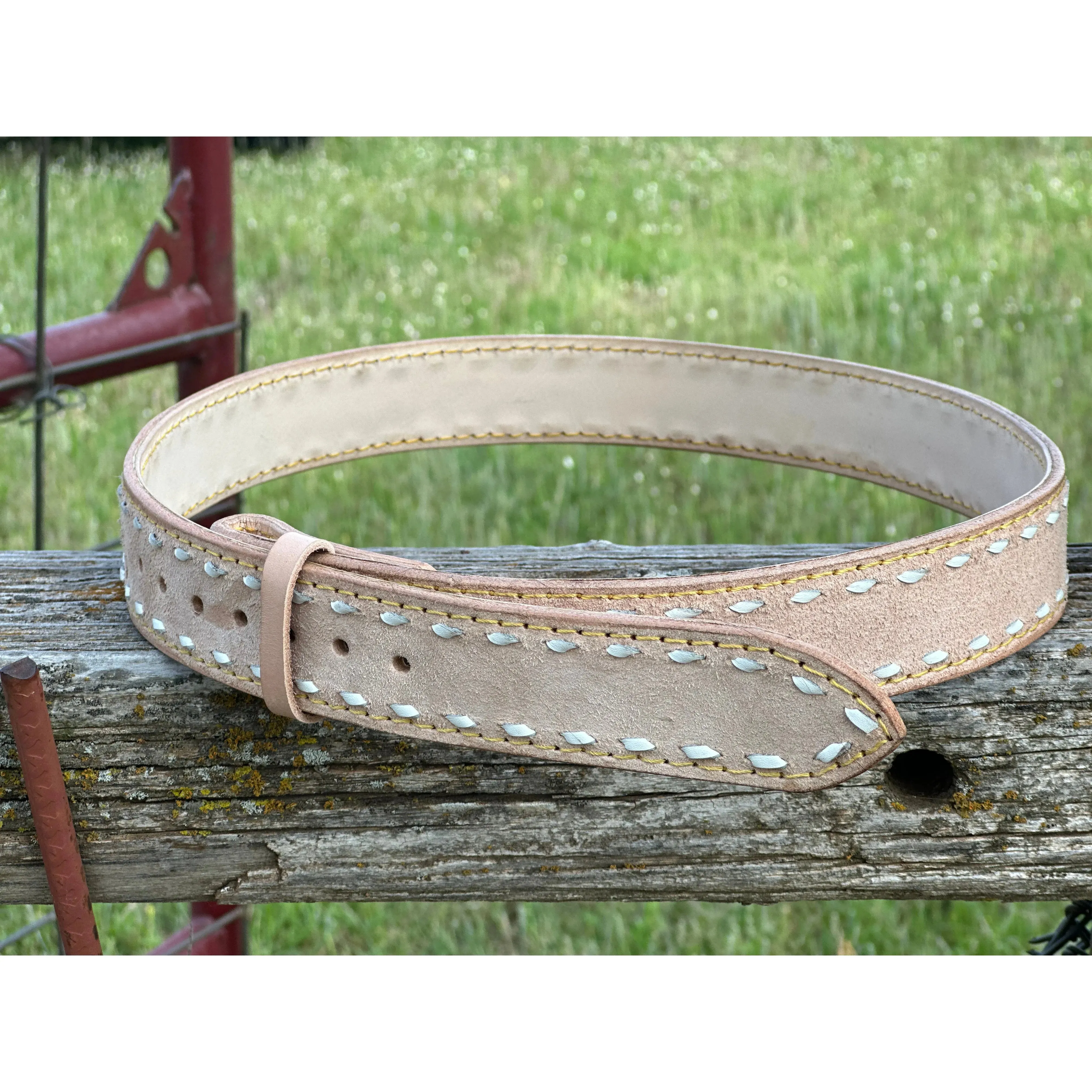 Roughout Buckstiched Belt