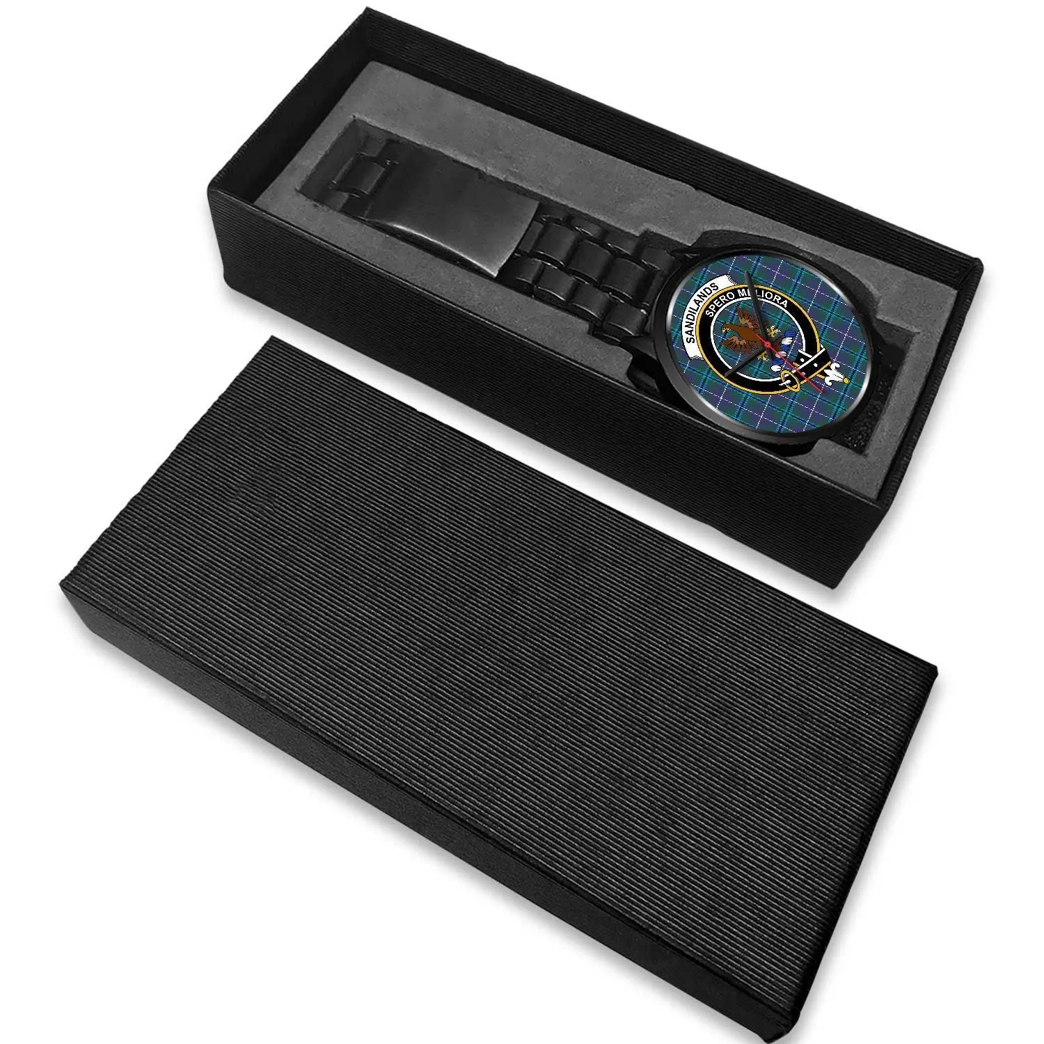 Sandilands Clan Badge Tartan Black Watch