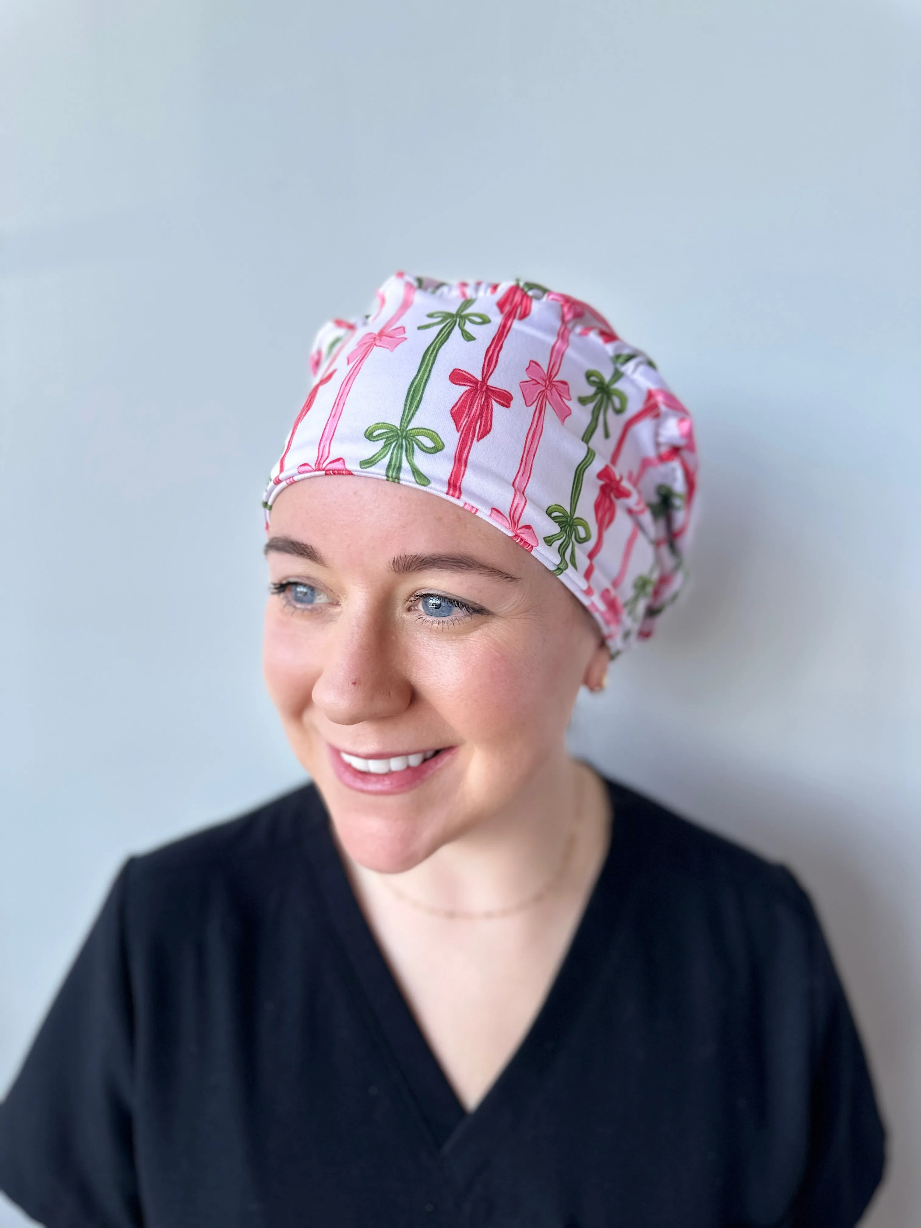 Scrub Hat - Christmas Bows