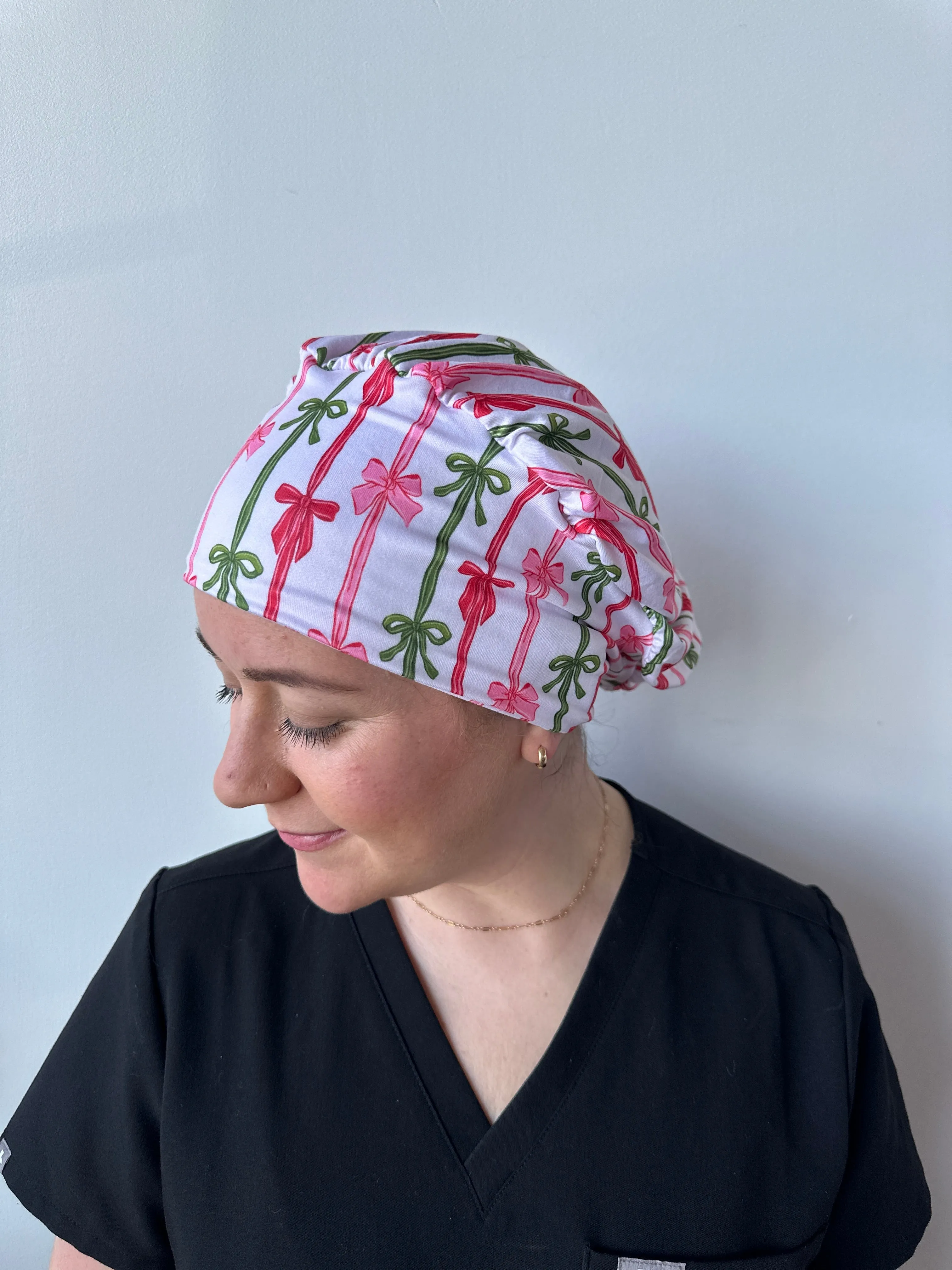 Scrub Hat - Christmas Bows
