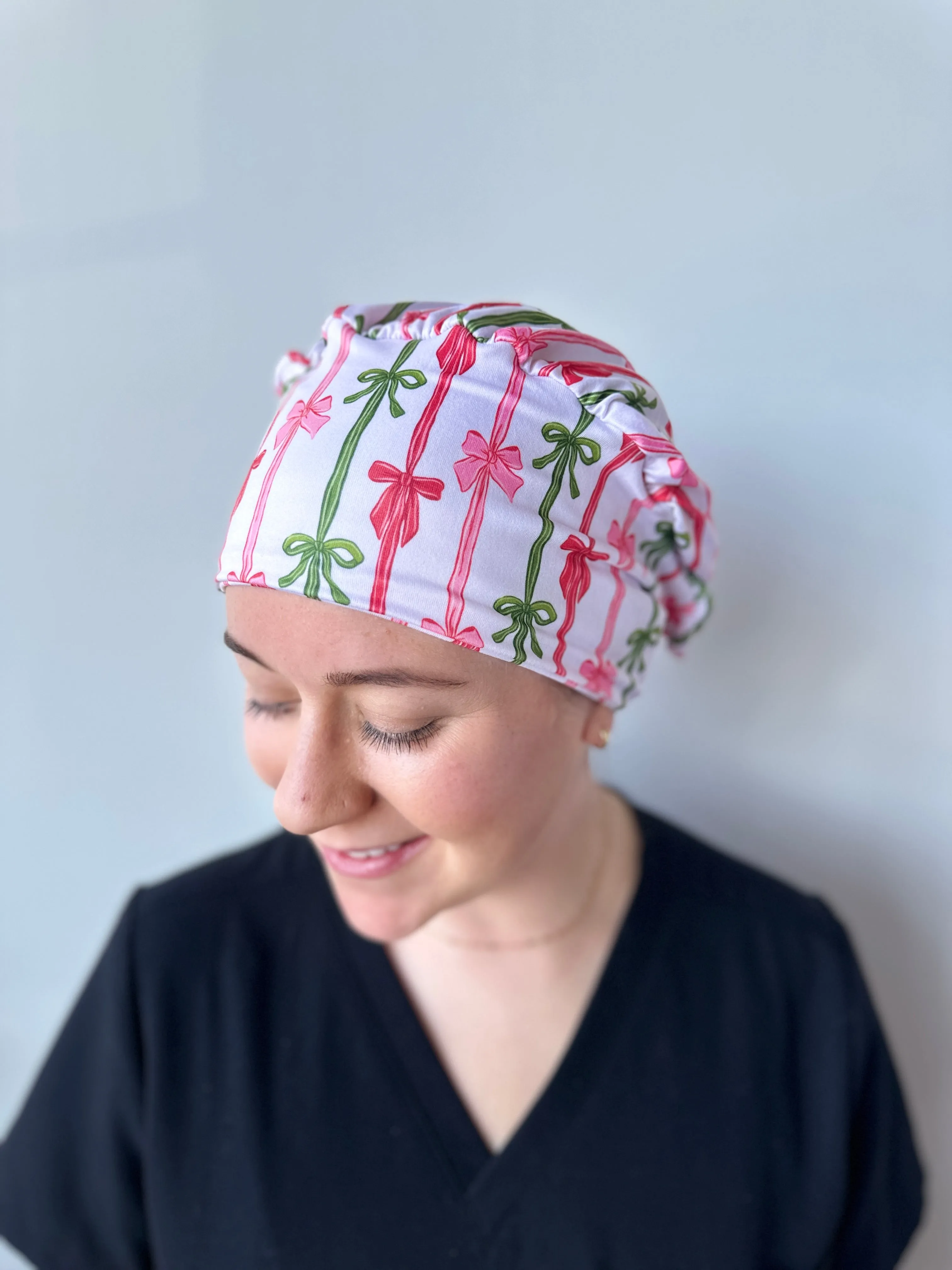 Scrub Hat - Christmas Bows