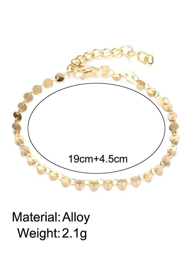 Sequin Design Chain Anklet