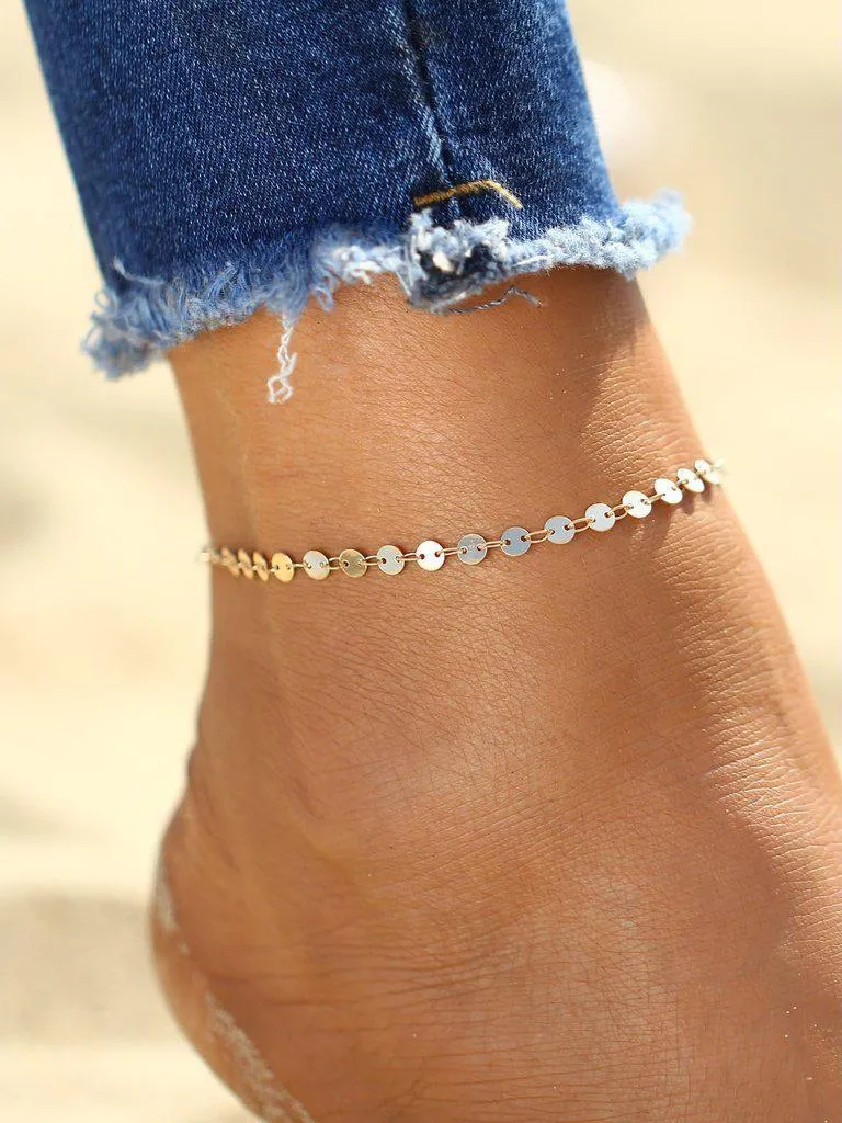 Sequin Design Chain Anklet