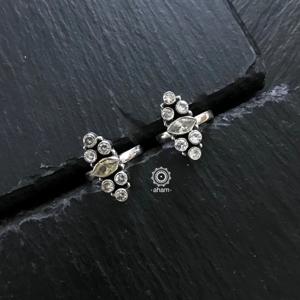 Silver Stone Toe Ring