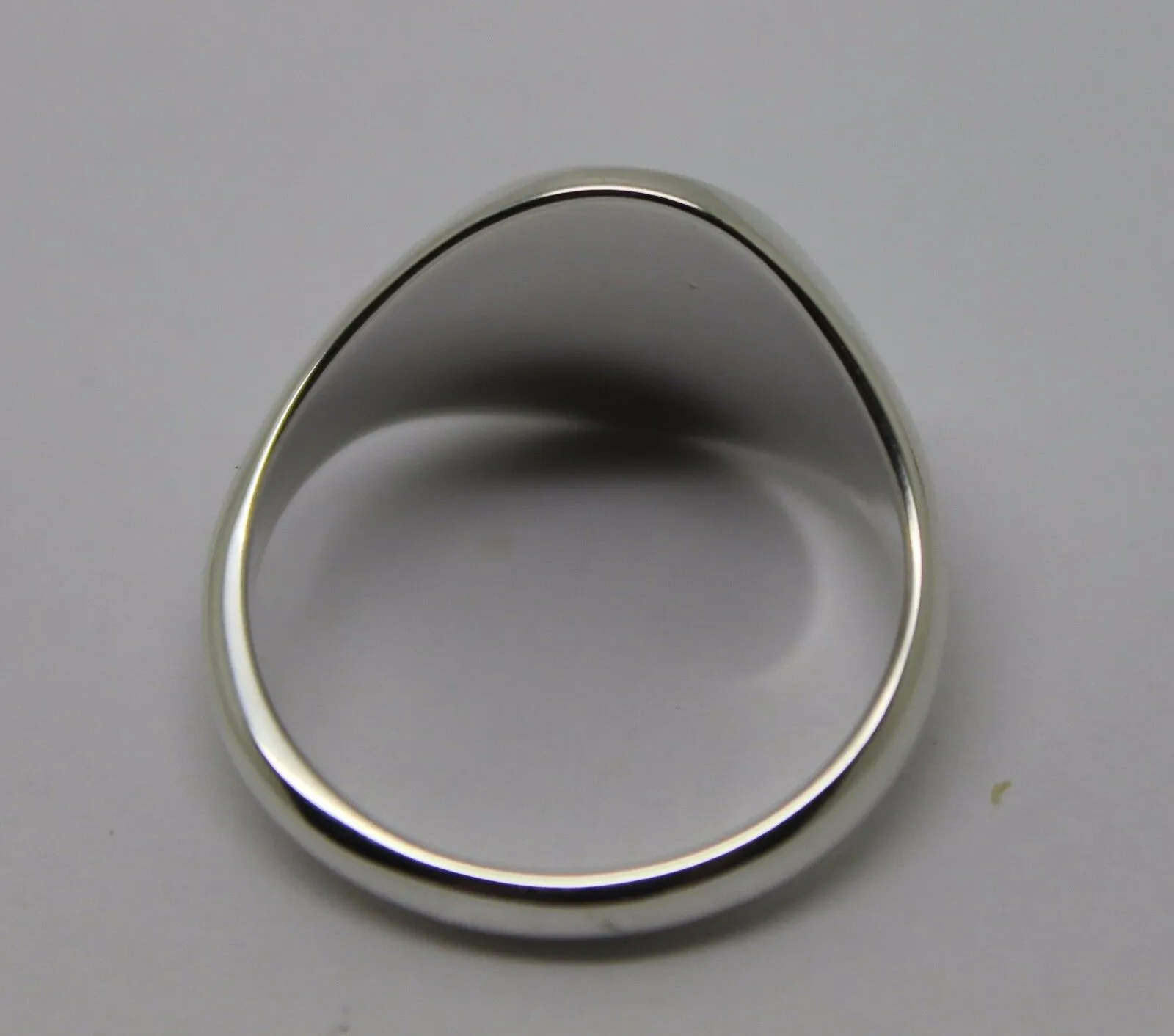 Size Q Kaedesigns Genuine Sterling Silver Oval Black Australian Sapphire Signet Ring