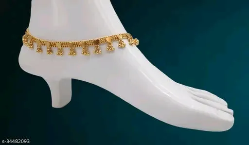 Sizzling Chunky Gold-Plated Women Anklets &amp; Toe Rings
