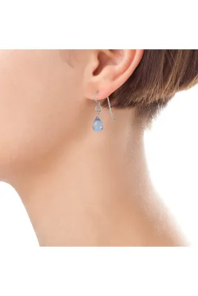 Small Dangle Blue Quartz Earrings