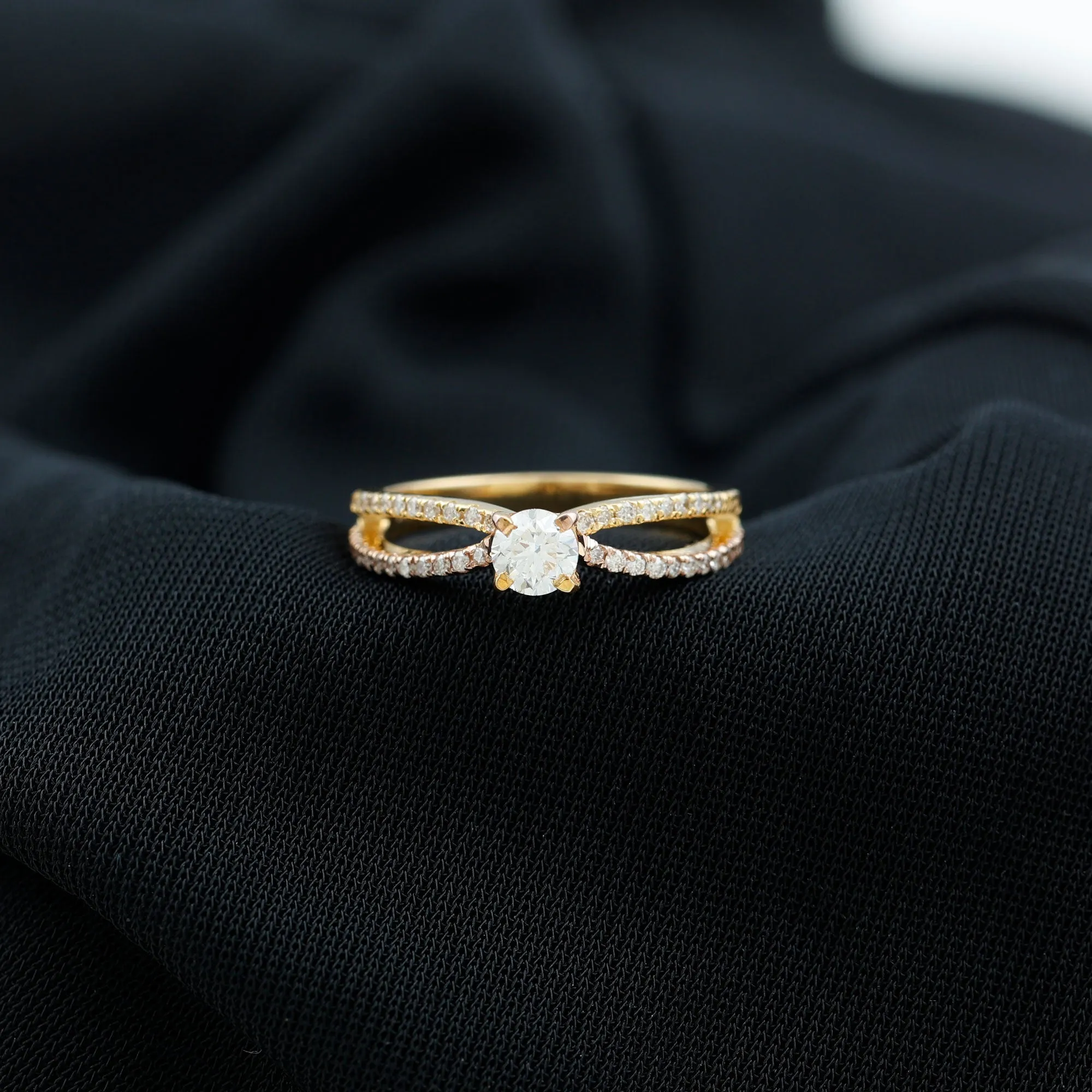 Solitaire Lab Grown Diamond Split Shank Engagement Ring