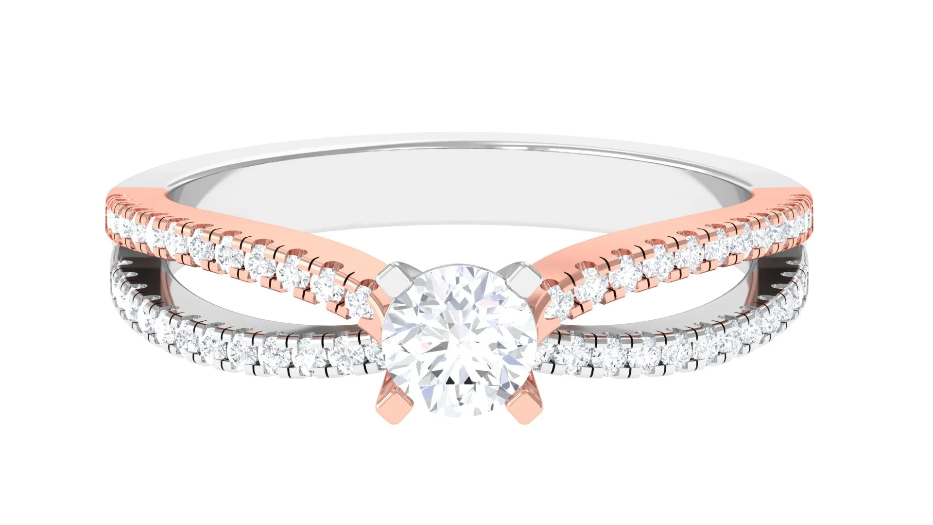 Solitaire Lab Grown Diamond Split Shank Engagement Ring