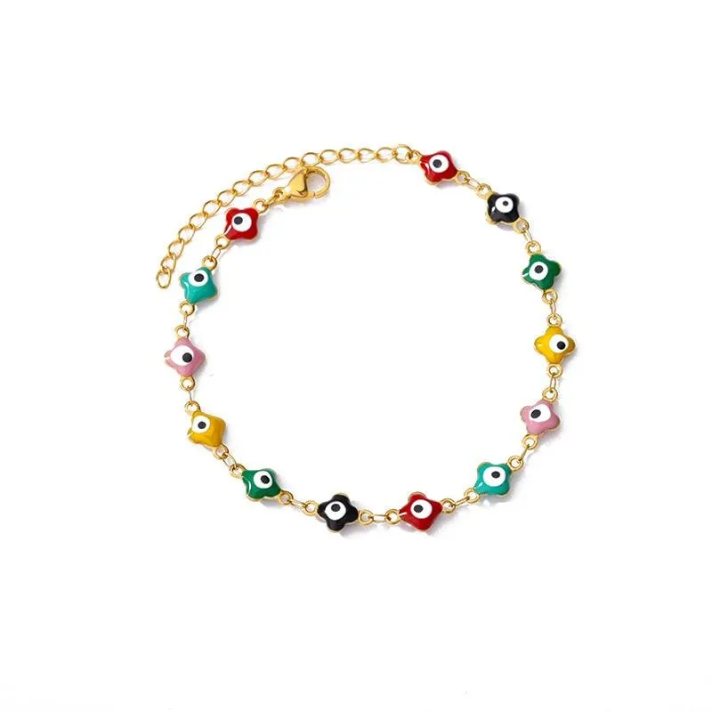 Stainless Steel Evil Eye Anklets For Women