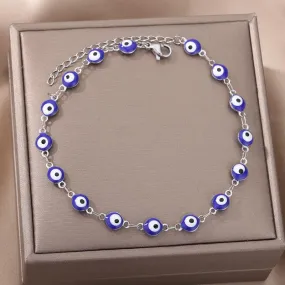 Stainless Steel Evil Eye Anklets For Women