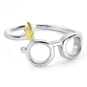 Stainless Steel Lightning Bolt and Glasses Ring