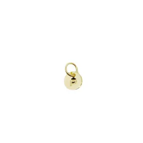 Stamped Tiny Initial Letter Charm in 18k Gold Filled Complete Alphabet- P