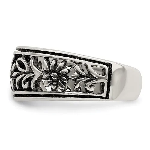 Sterling Silver Open Floral Toe Ring