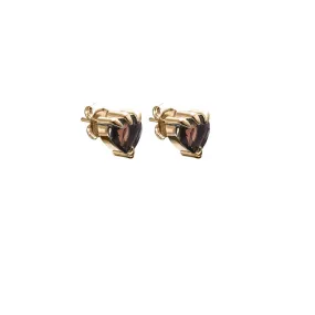 Stolen Girlfriends Club Talon Stud Earrings - Gold Plated & Espresso Quartz