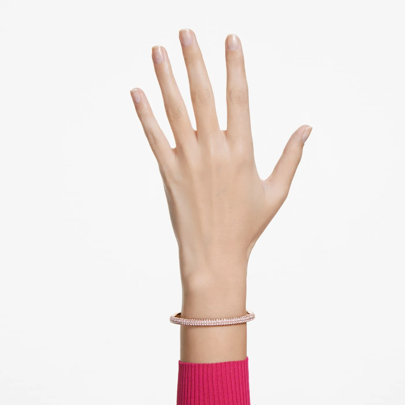 STONE BANGLE, PINK, ROSE-TONE PLATED