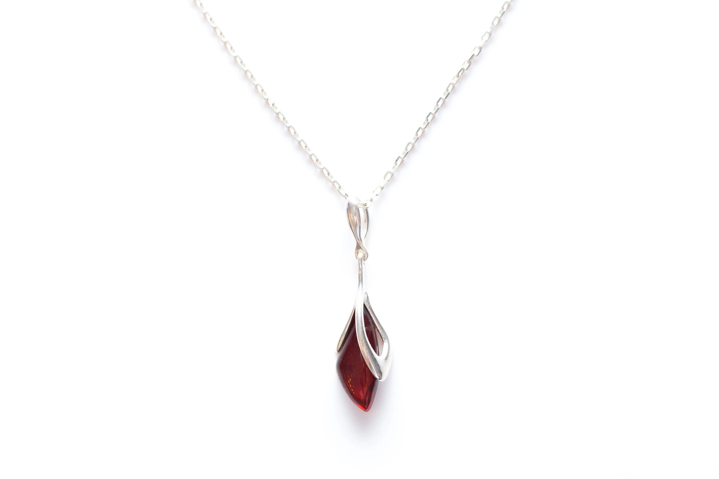 Subtle Cherry Amber Droplet Pendant